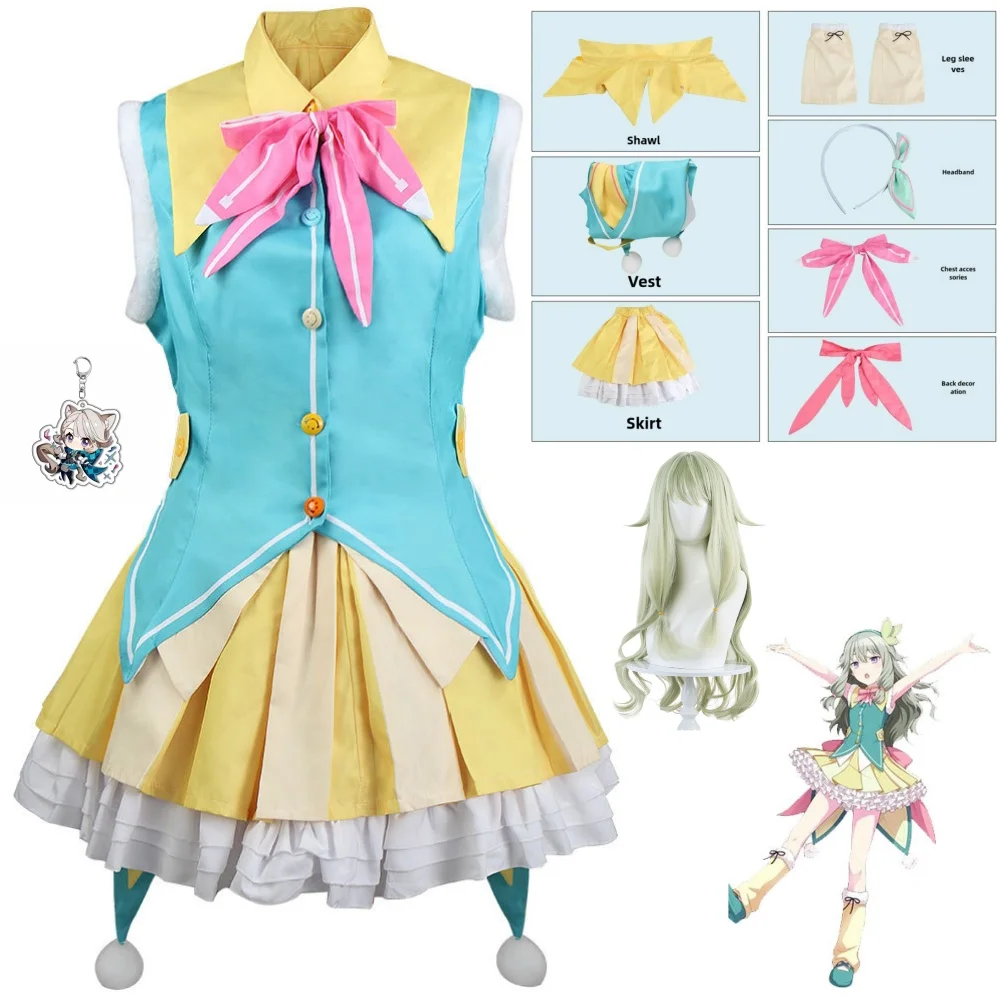 

Kusanagi Nene Cosplay Costume Women Cute Costume Idol Nene Dress Headwear For Comic Con