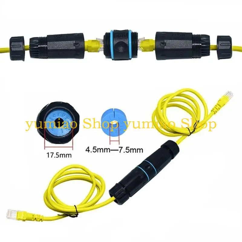 587B IP68 Rateds Gigabit Shielded RJ45 Cat6 Waterproof Coupler Adapter for Connection