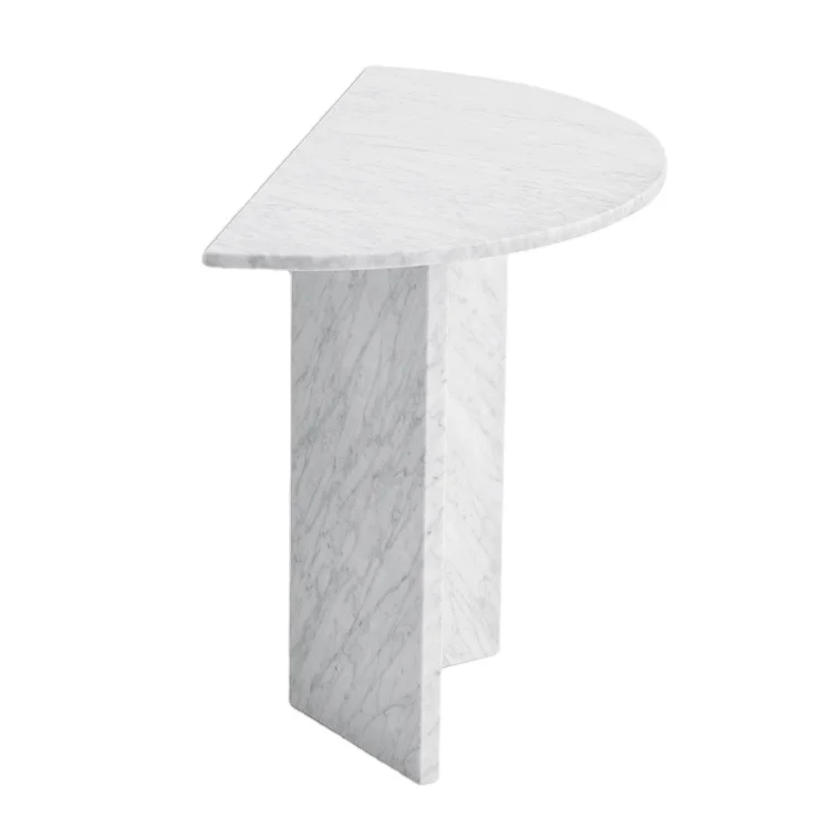 Half Moon Marble Wall Table Top Custom Mini Dressing Makeup Side Smart Marble Coffee Console Table Wall