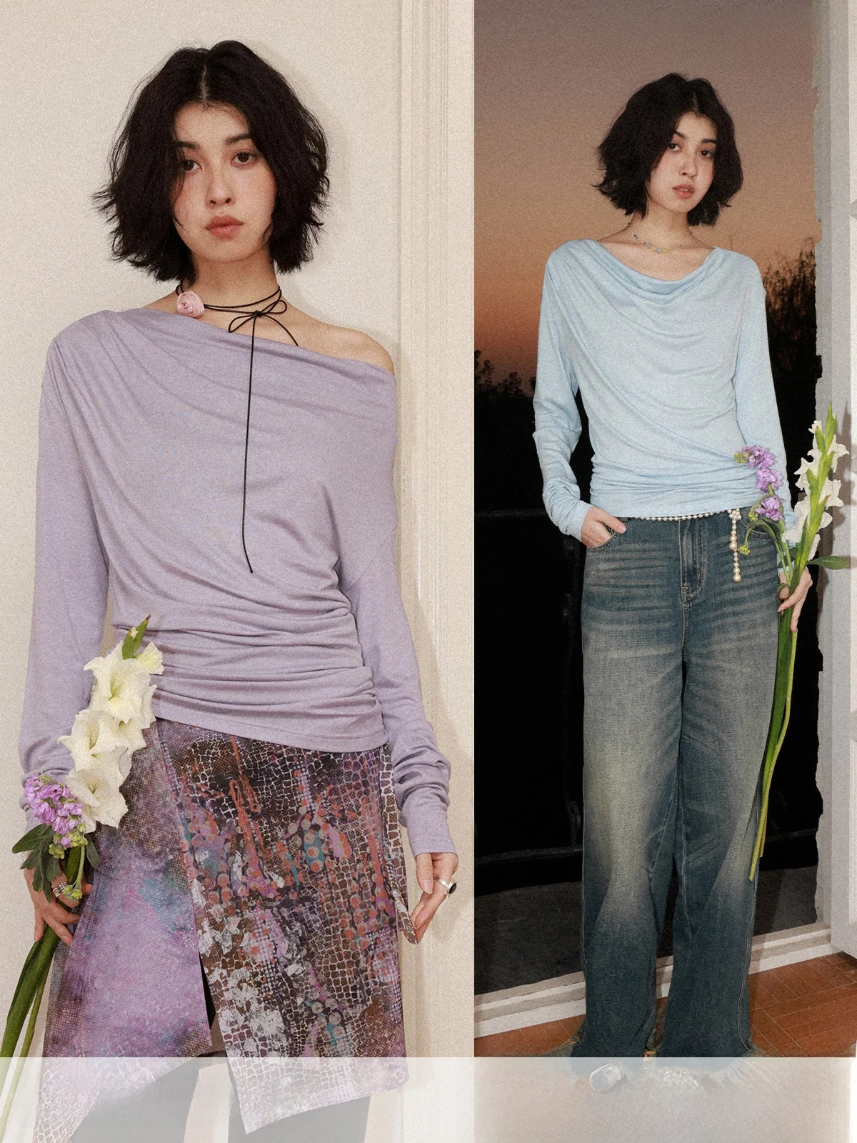 

Женский вязаный свитер Chtry Girl из модала и шерсти на одно плечо, мягкий, приятный к телу, повседневный, свободного кроя, с длинным рукавом