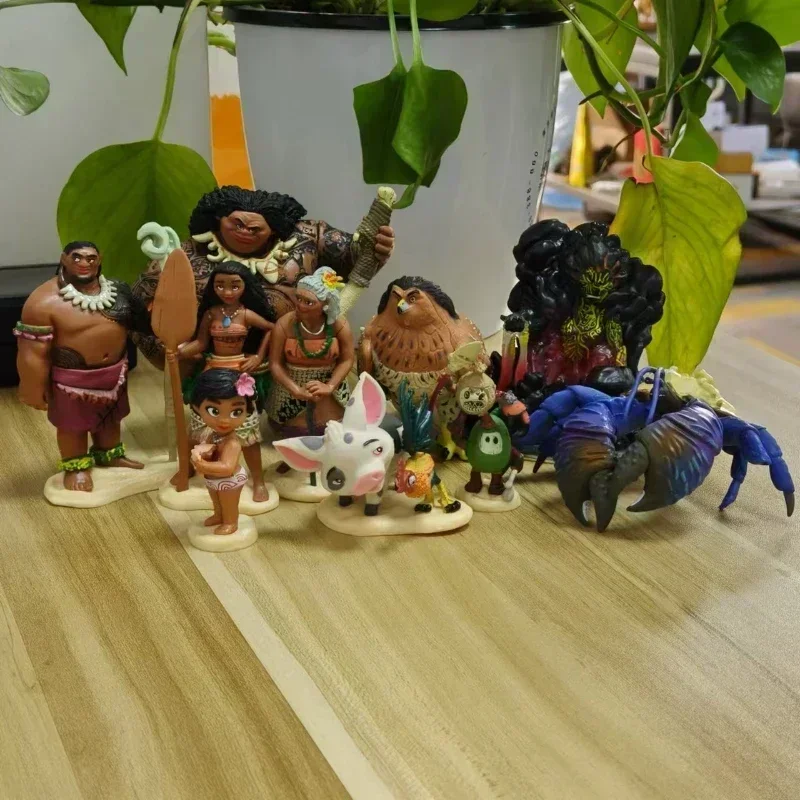 

10Pcs/Set Moana Maui Gramma Tala Tui Tamatoa Heihei Rooster Pua Pig Hawk Action Figure Toy Pvc Model Doll Gift Ornament Storage