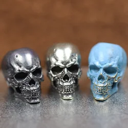 Spike Skull Head Brass Knife Bead Punk EDC Outdoor DIY Paracord Woven Lanyard Pendants Retro Umbrella Rope Bracelets Accessories