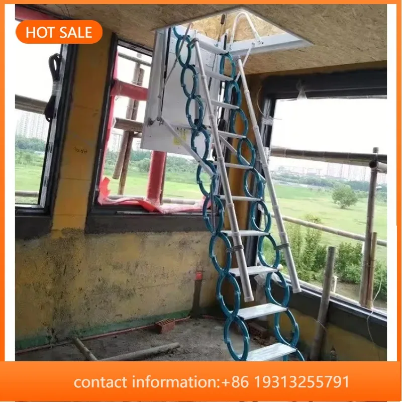 

【Best-selling】Ceiling Mounted Attic Ladder Retractable Electric Folding Roof Access Ladder for Villa