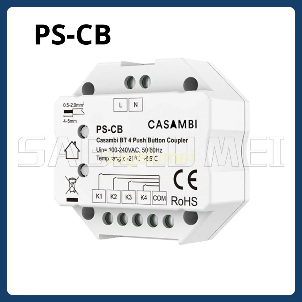Skydance Casambi BT 4 Push Button Coupler Casambi APP Smart Control integrated into the Casambi system installed 86 junction box