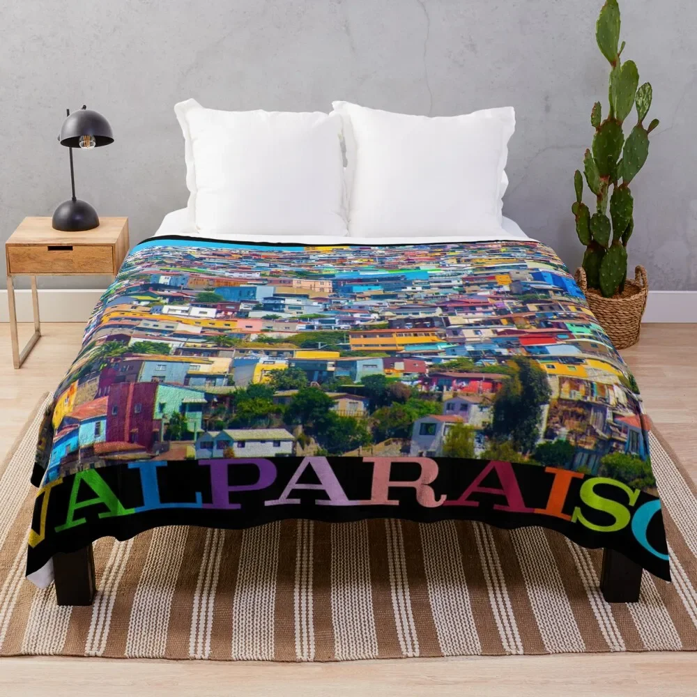 

Valparaiso Travel Poster Throw Blanket Single For Sofa Thin Polar Blankets