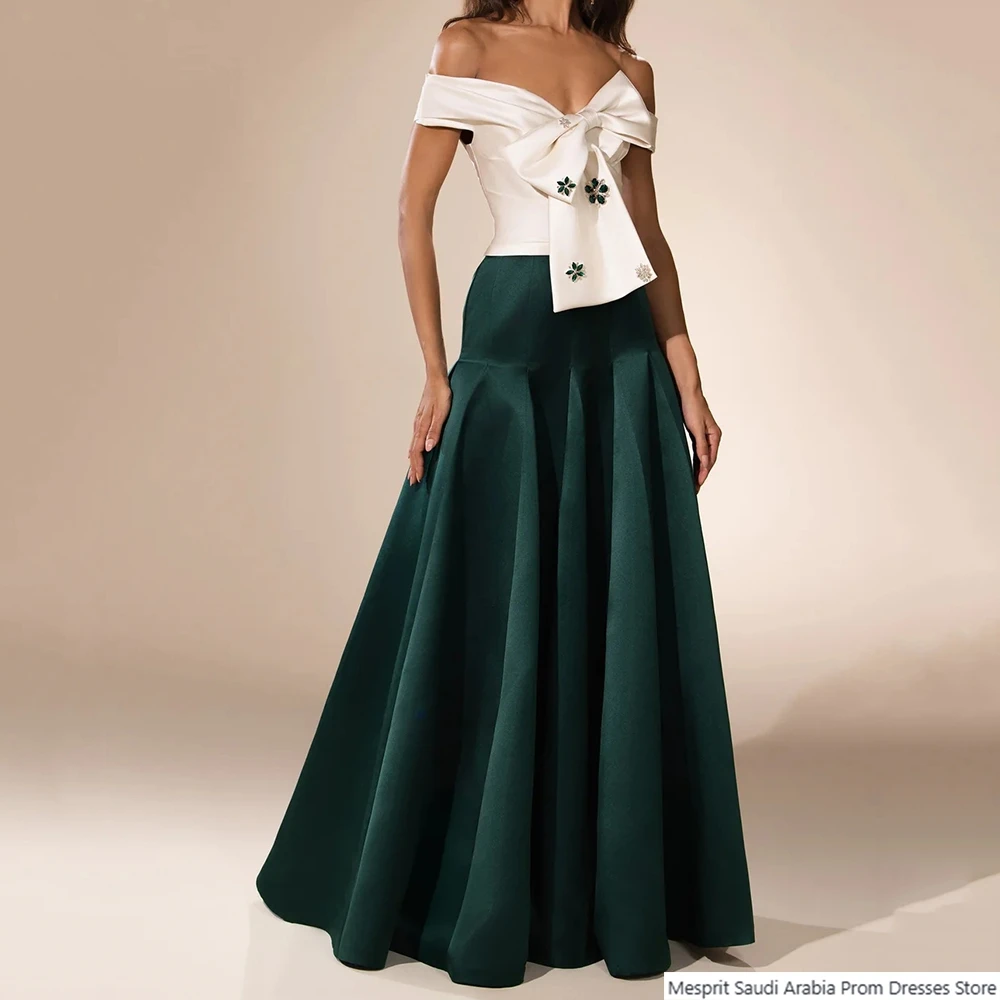 

A-line Women's Evening Dresses Floor-length Off The Shoulder Sleeveless Prom Gown Fashion Crystal Simple Draped Customized Gowns