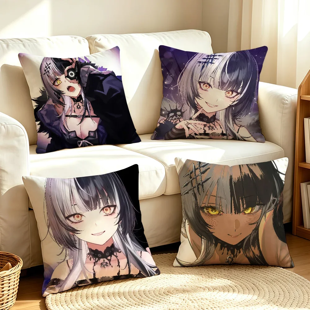 VTuber S-Shiori Novella cushion cover Soft Smooth Pillow Case Hidden Zipper Washable Decorative Couch Office Gift