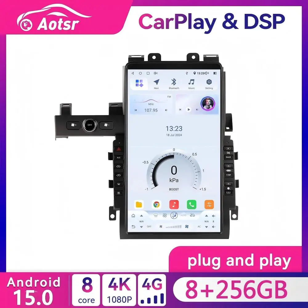 8+256GB 13.6 Inch Screen android 15.0 AutoRadio For Nissan GTR GT-R 2008 - 2017 Car radio GPS Navi multimedia player Stereo Unit