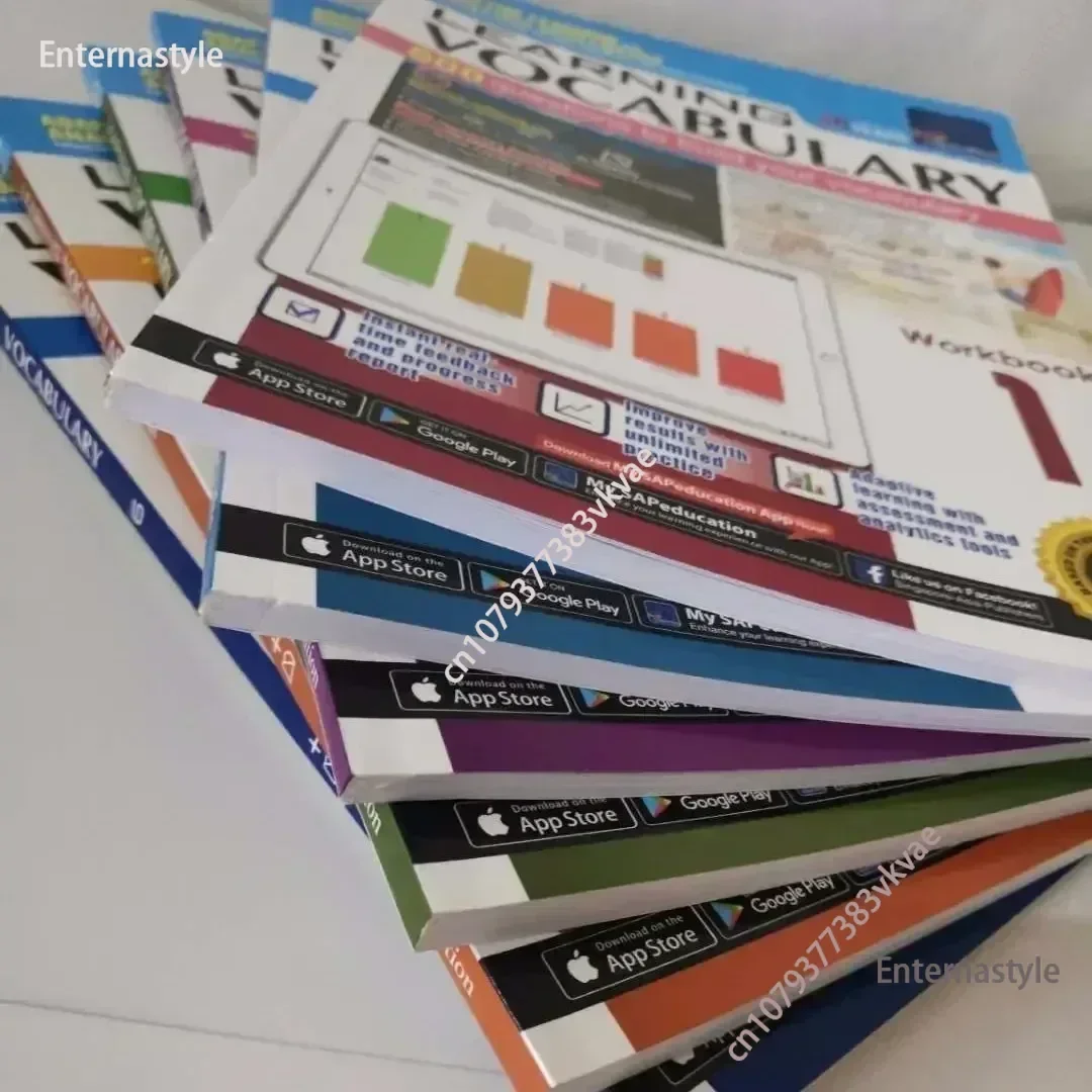 6 Bücher/Set aus Singapore's Vocabulary of SAP Learning Vocabulary, Englischbücher der 1. bis 6. Klasse, für 8–12 Jahre, Hausaufgaben, pädagogischesFo