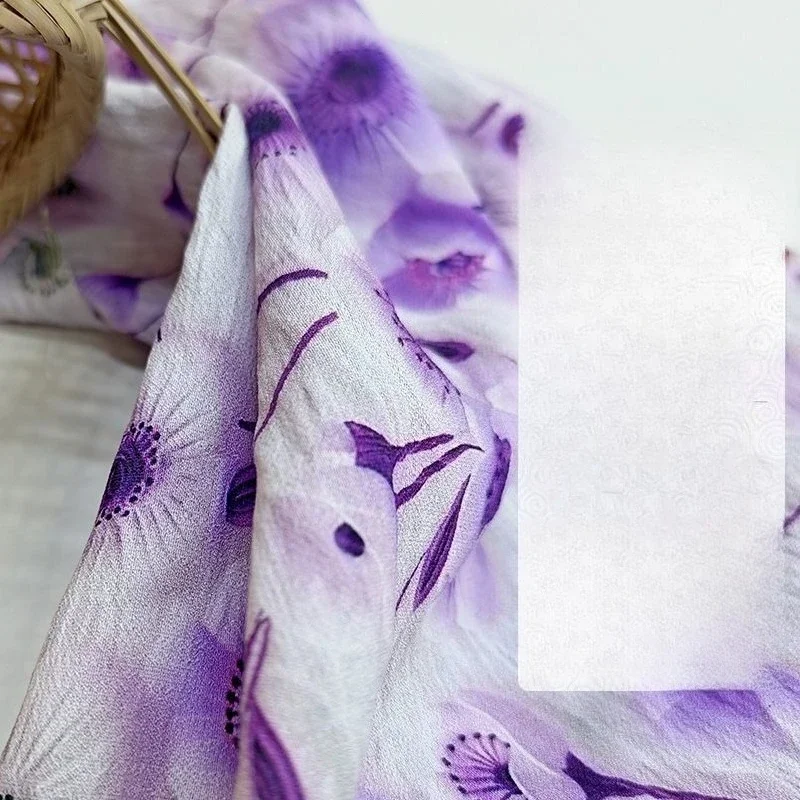 Tela de algodón con estampado Digital de textura arrugada de corteza de árbol, elástico transpirable para primavera y verano, ropa para mujer, tela de jardín DIY