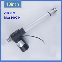 10 inch(250mm) travel Electric linear actuator dc motor, DC 24V/12v , 5/10/16mm/s, Heavy Duty Push 600/400/300/100Kg