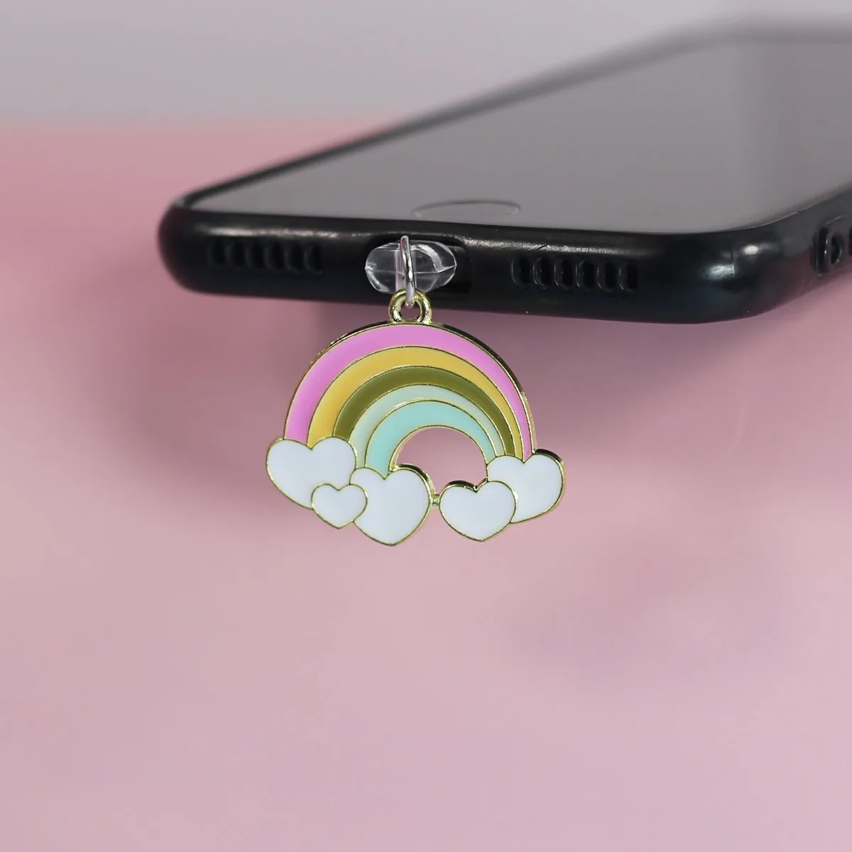 Phone Dust Plug Rainbow Cloud Phone Accessory Decoration Pendant For IPhone For Samsung Type-C Charging Port Dust Plug