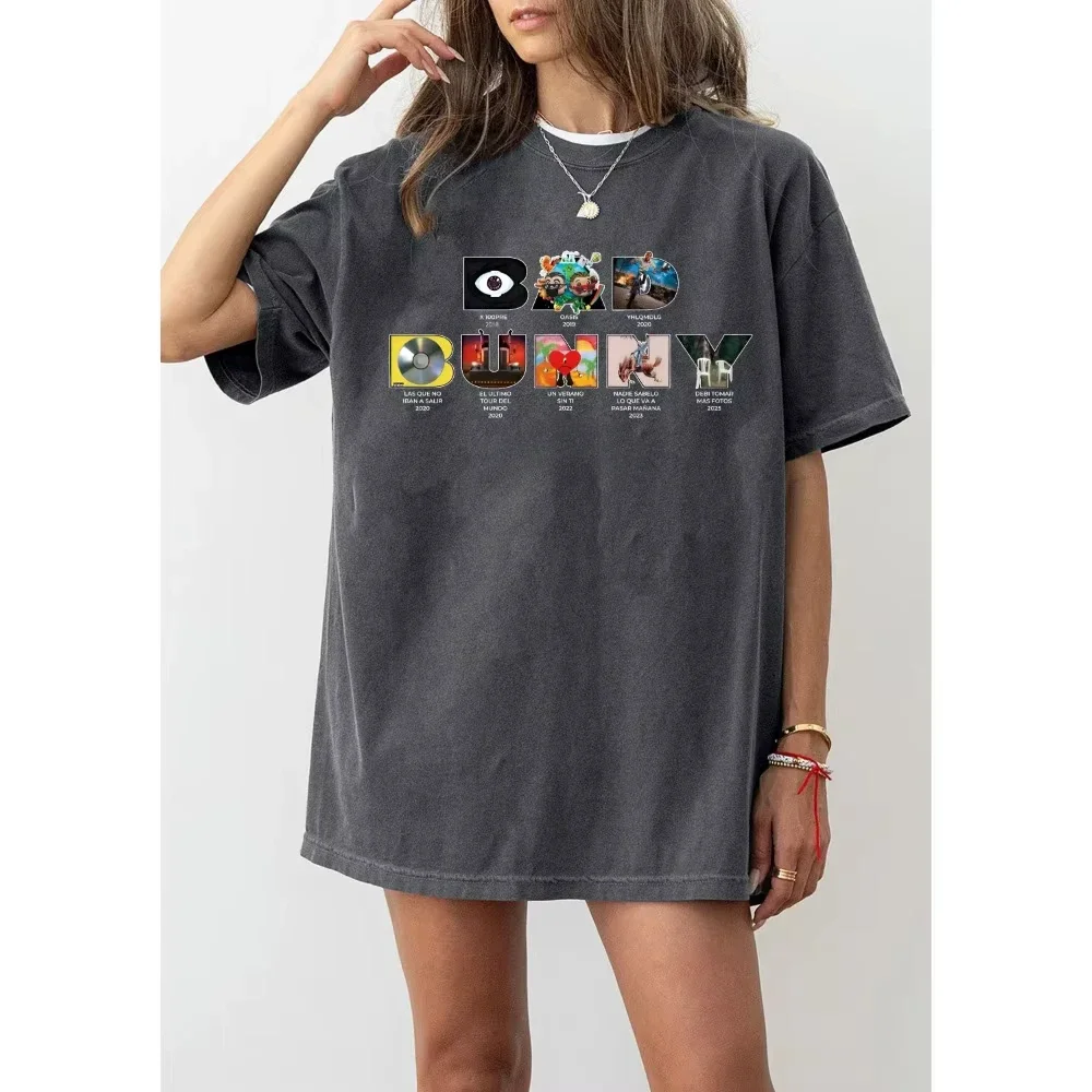 

Bad Bunny 2018-2025 T-Shirt New 2025 Concho Puerto Rico Graphic T Shirts Y2k Clothes High quality cotton men women shirts tees