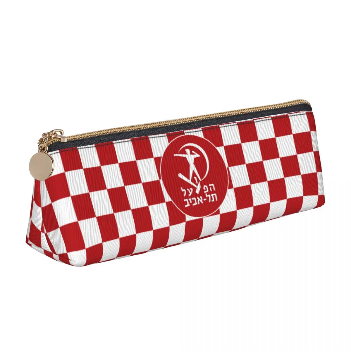 Israël Hapoel Tel Aviv Bc Lederen Etui College Tiener Rits Etui Retro Grote Driehoek Etui