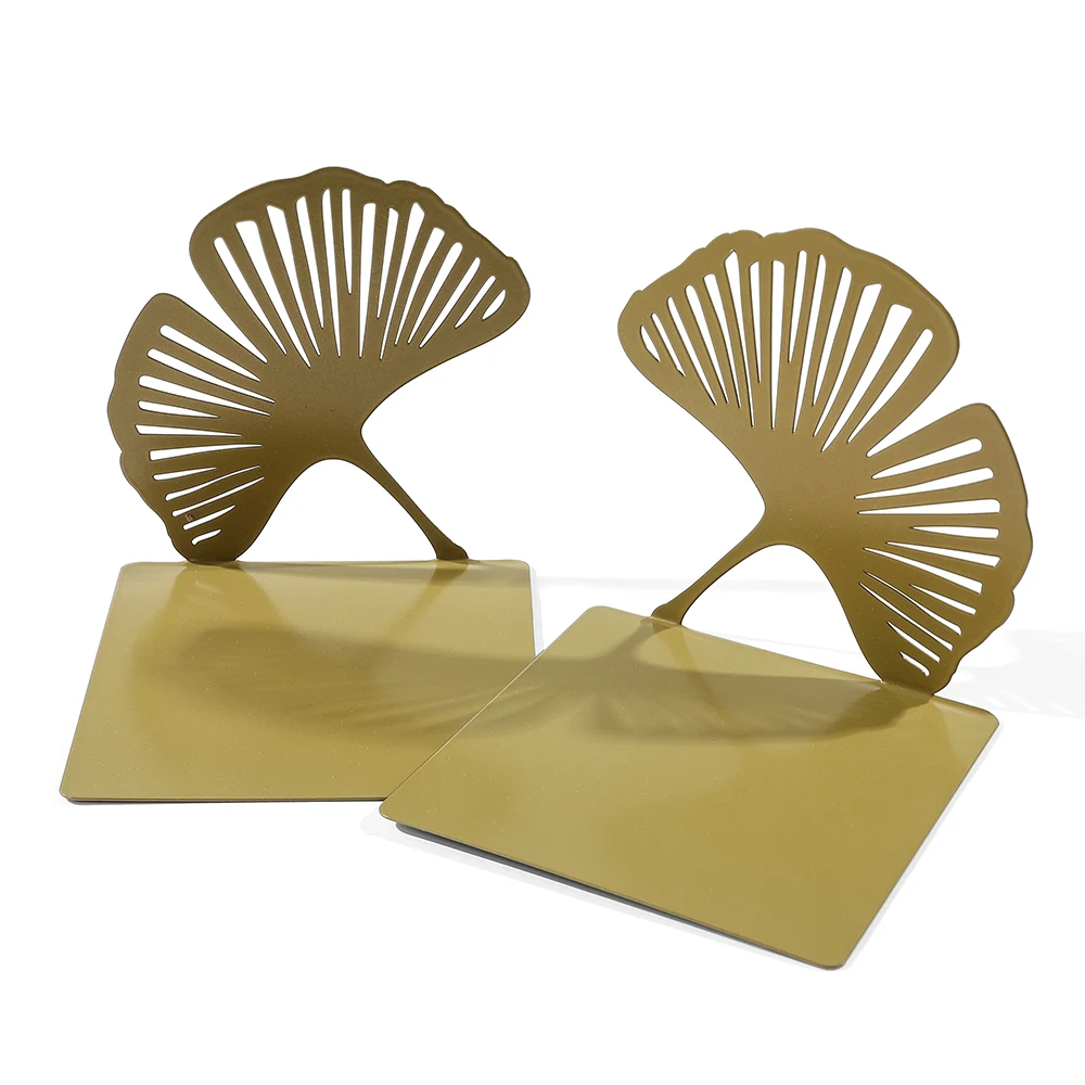 ginkgo leaf Hollow Bookstands Metal Star Bookends Book Support Office Decoration Book Rests Document Holder Gifts