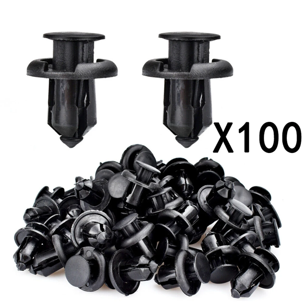 100Pcs Car Bumper Clip For 10mm Hole Plastic Nylon Rivet Fastener Clamps Retainer Screw Fender Clips For Honda