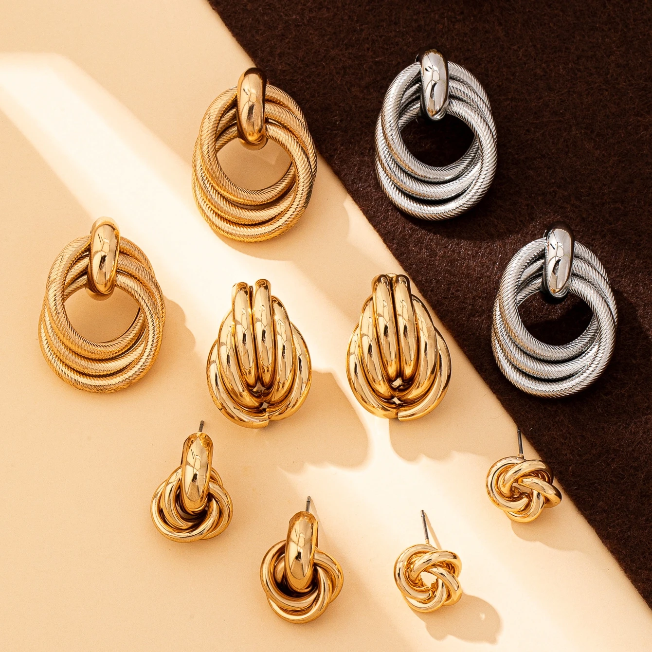 A Pair of Fashionable Bohemian Style Earrings and Jewelry