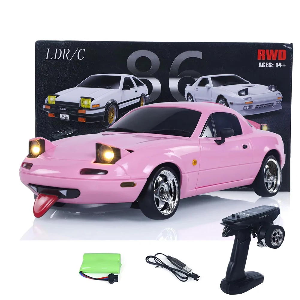 

LDRC 1/18 RC Drift Car LD1804 Mazda MX5 2.4GHz ESP Gyro Feature LED Lights Full Scale RC Toy Racing Cars For Kids