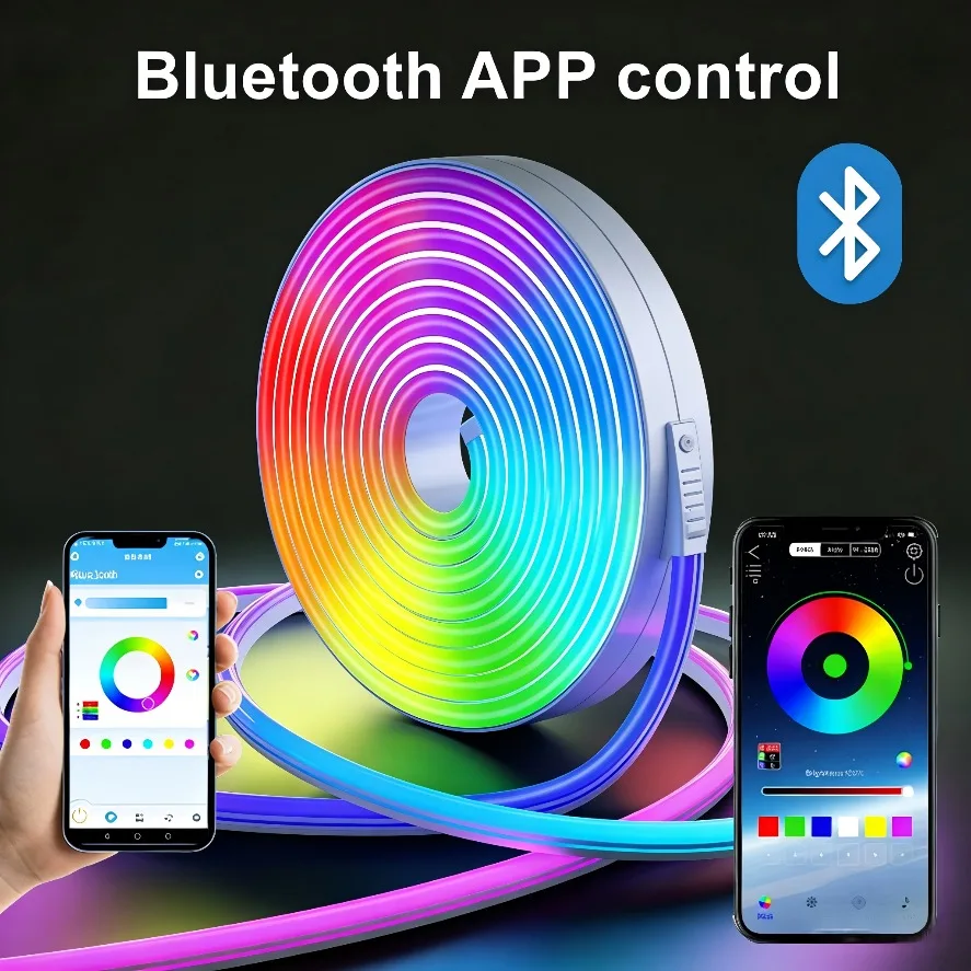 5V Neon Strip Light RGB USB Waterproof Flexible Ribbon Tape Neon Lights with Bluetooth Remote Control for Home Decor 1M 2M 3M 5M