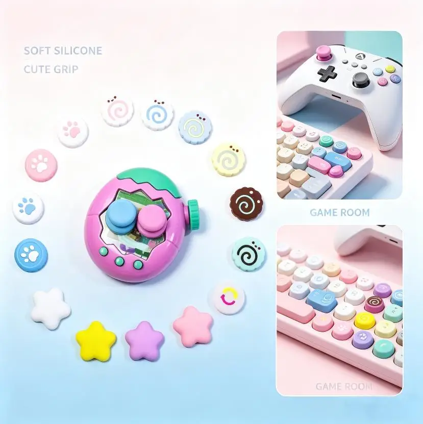 4 Stück/Set Niedliche Silikon-Katzenpfoten-Joystick-Kappen für Tamagotchi Happy Garden Paradise, Kompatibel mit Verschiedenen Modellen