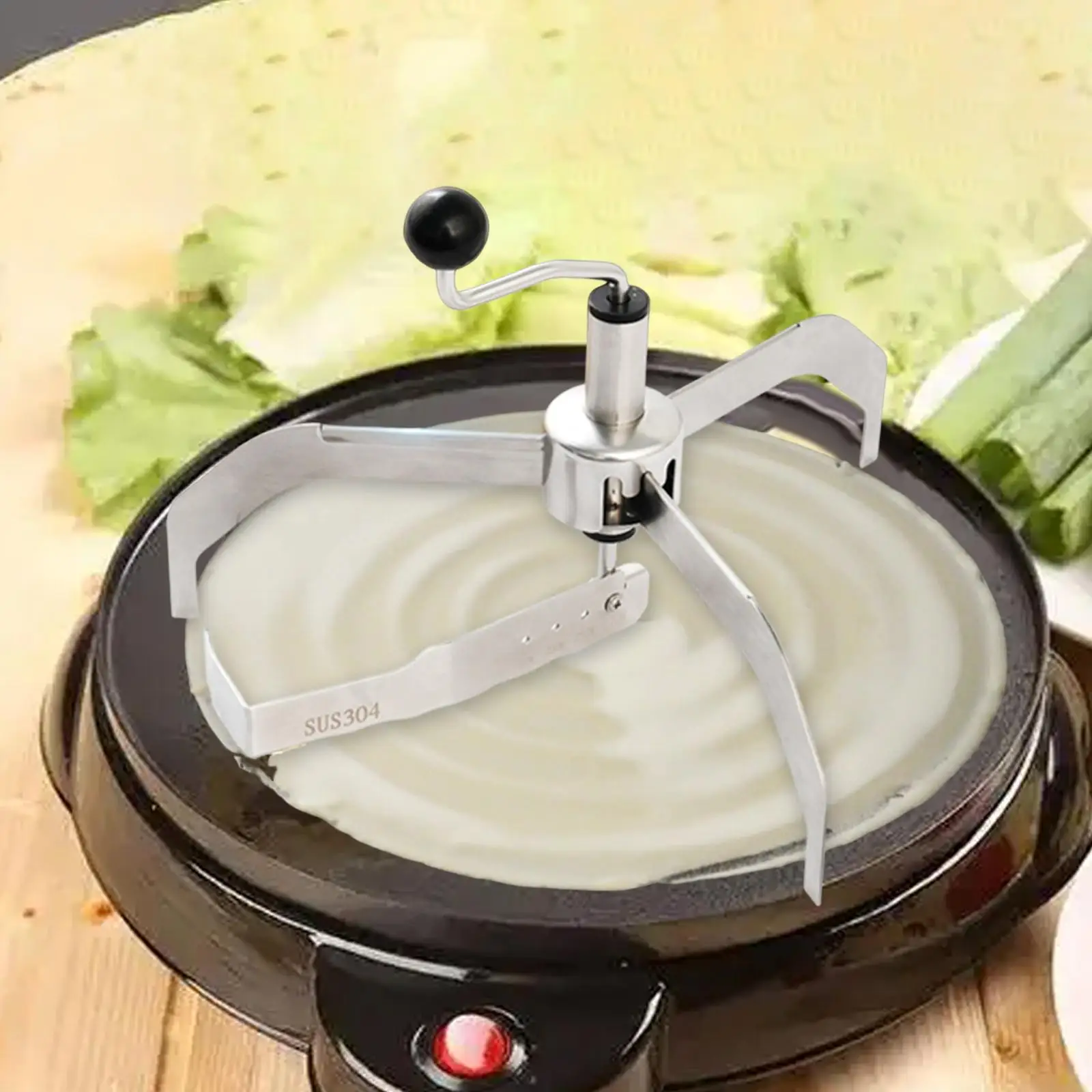 

Crepe Spreader Stainless Steel Manual Baking Accessories Pie Shaping Tool for Stall Kitchen Dining Room Restaurant Pancake