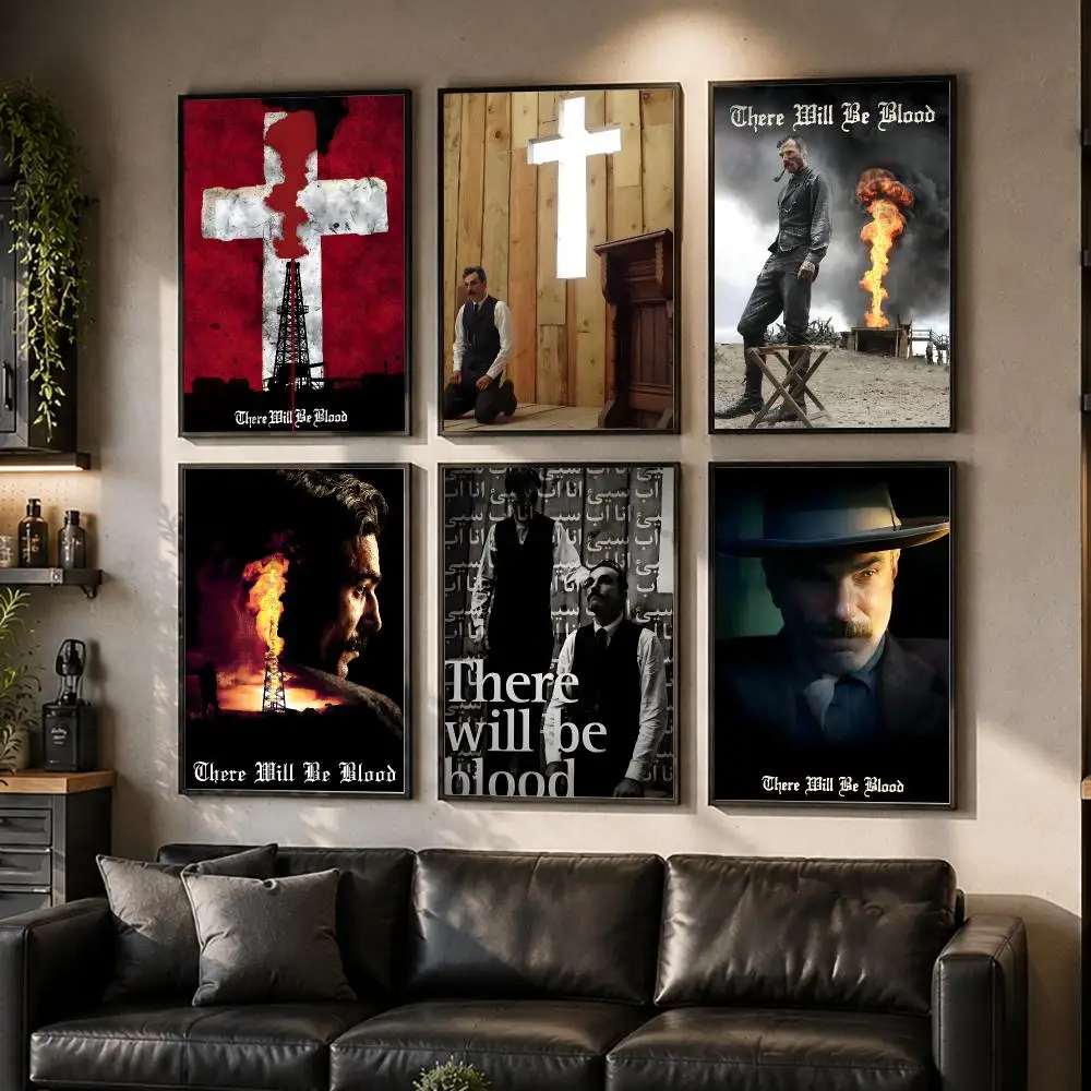Moive T-There Will Be Blood Poster Waterproof Sticky Wall Art Print For Bedroom Living Room Hallway Bar Home Decor