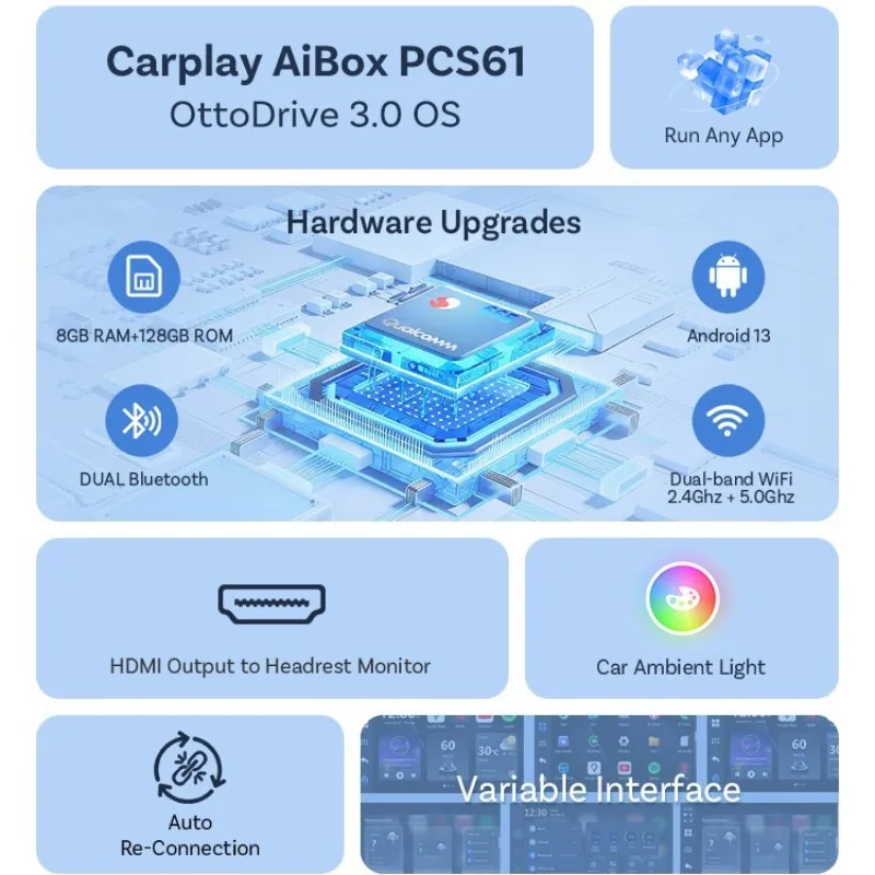 Ai smart wireless carplay box wired to wireless carplay box Android 13 car machine box