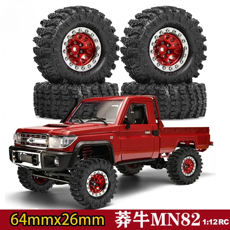 

Комплект из 4 шин и дисков Beadlock 1.3 дюйма (64*26 мм) - Супермягкие для грязи, подходят для радиоуправляемых краулеров 1/18 1/24 (SCX24/AX24/FCX24/TRX4M), 4 шт.