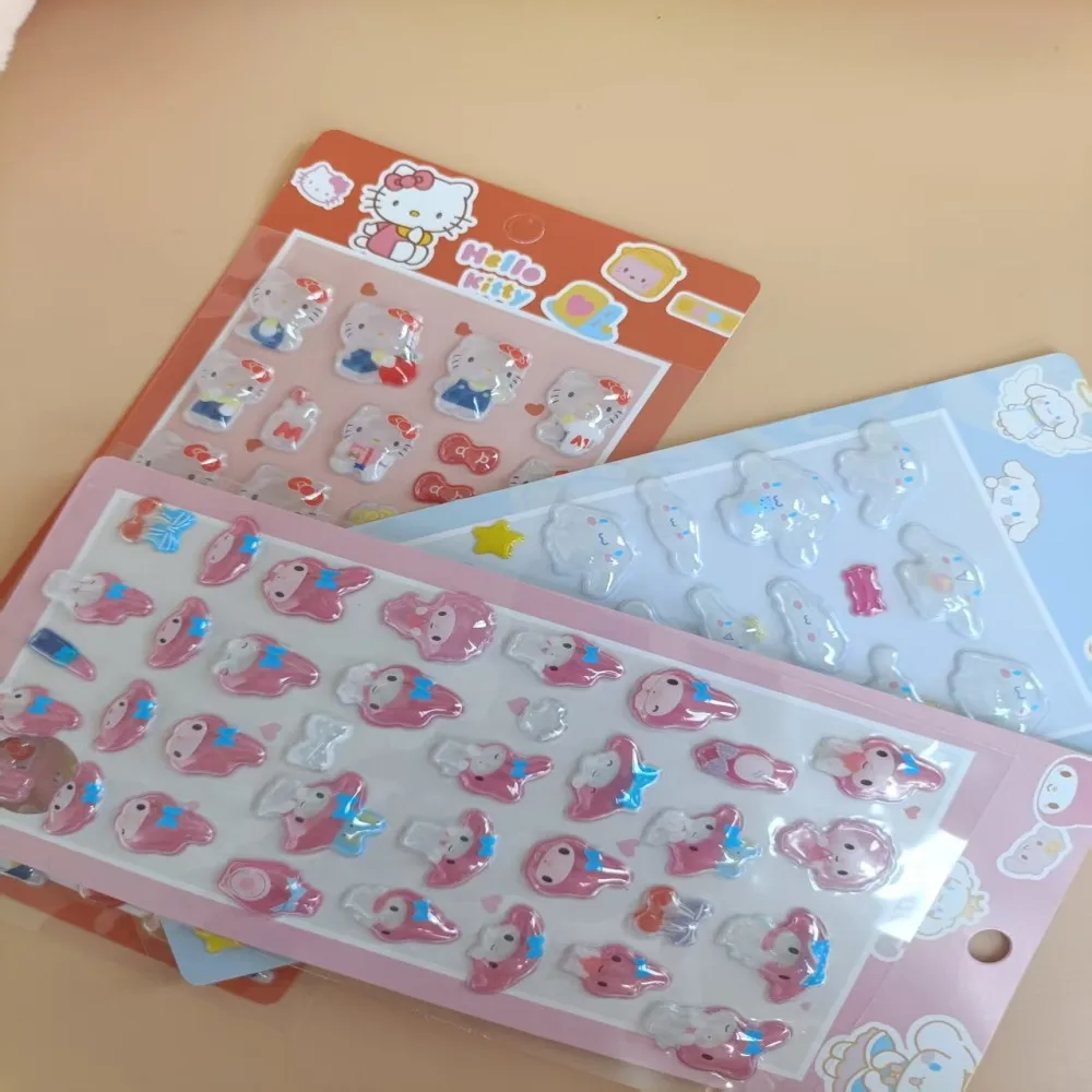 Sanrio kawaii cinnamoroll desenhos animados alívio adesivos crianças e meninas adesivos decorativos casos de telefone das crianças brinquedos presentes