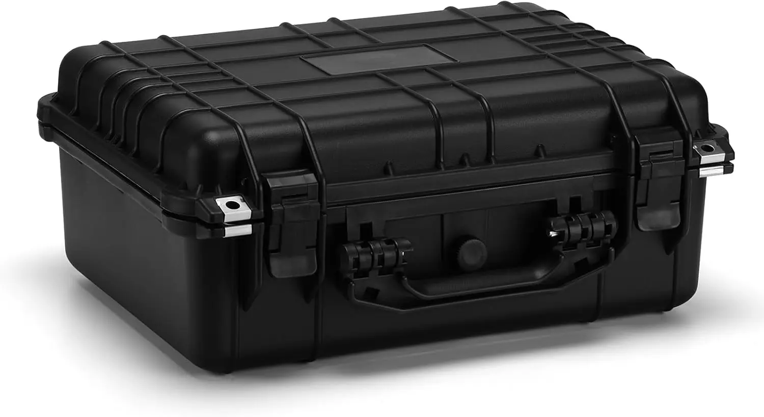 

16" Plastic Toolbox with Foam Insert, Lockable Storage Box, Shockproof Hard Case for Tools, Camera, Electronics