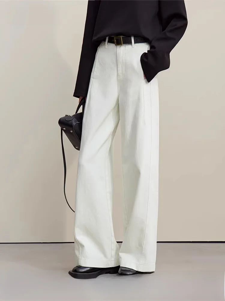 

Comfortable Cotton Wide Leg Denim Pants Spring New Sle Women's Loose Fit Casual Sle Jeans Hidden Meat Pants Spring 2026