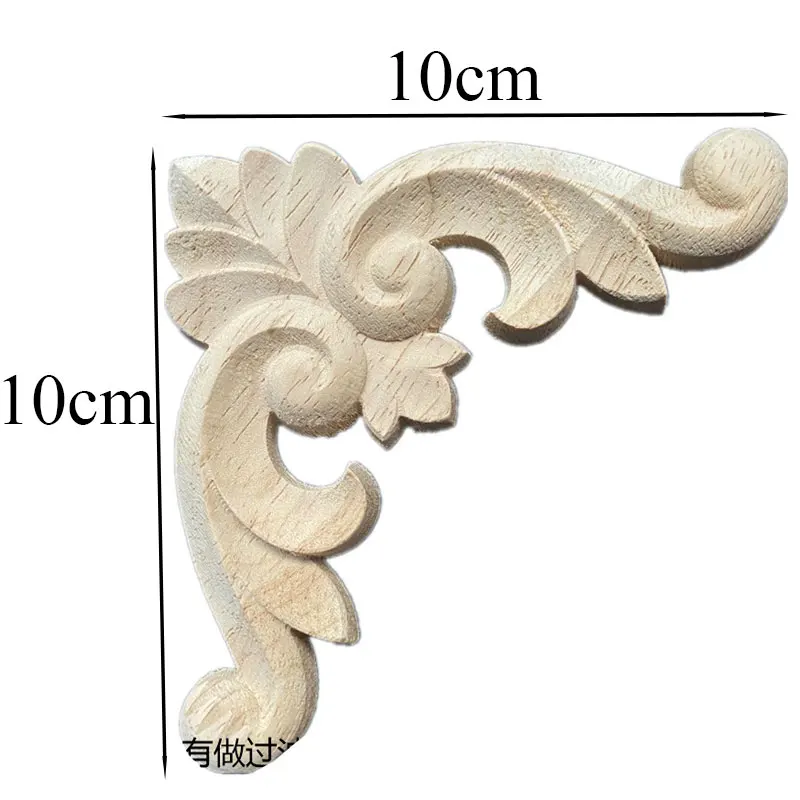 Woodcarving Corner Decal Wood Figurines Crafts Corner Appliques Frame Door Furniture Woodcarving Decorative Home Decor