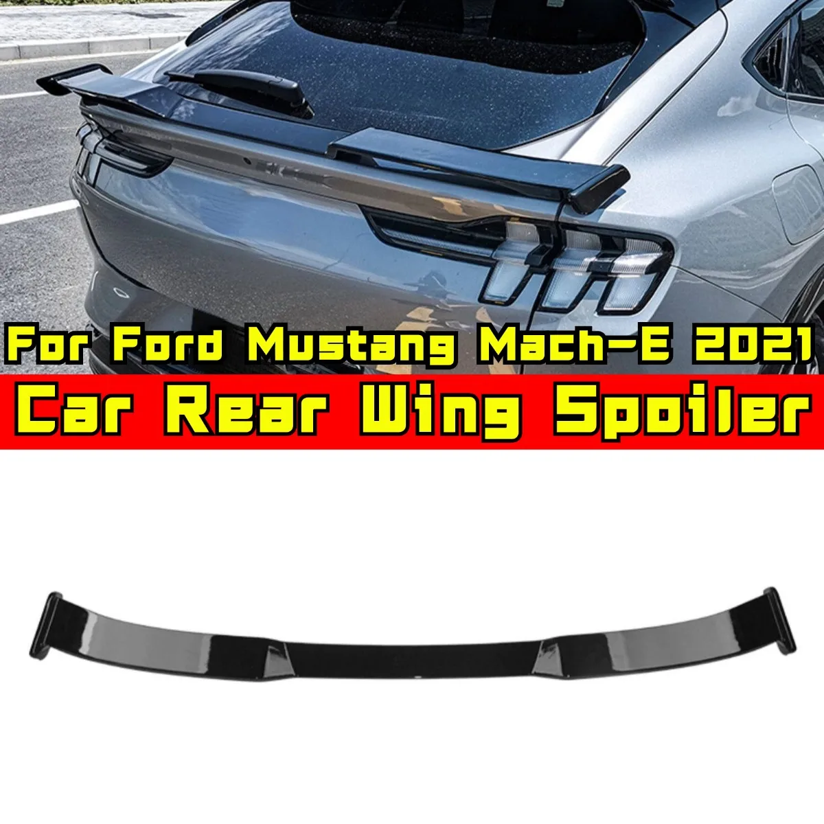For Ford Mustang Mach-E 2021 Car Rear Mid Spoiler Wing Modification Part Rear Mid Spoiler Wing Car Accessories Exterior Part