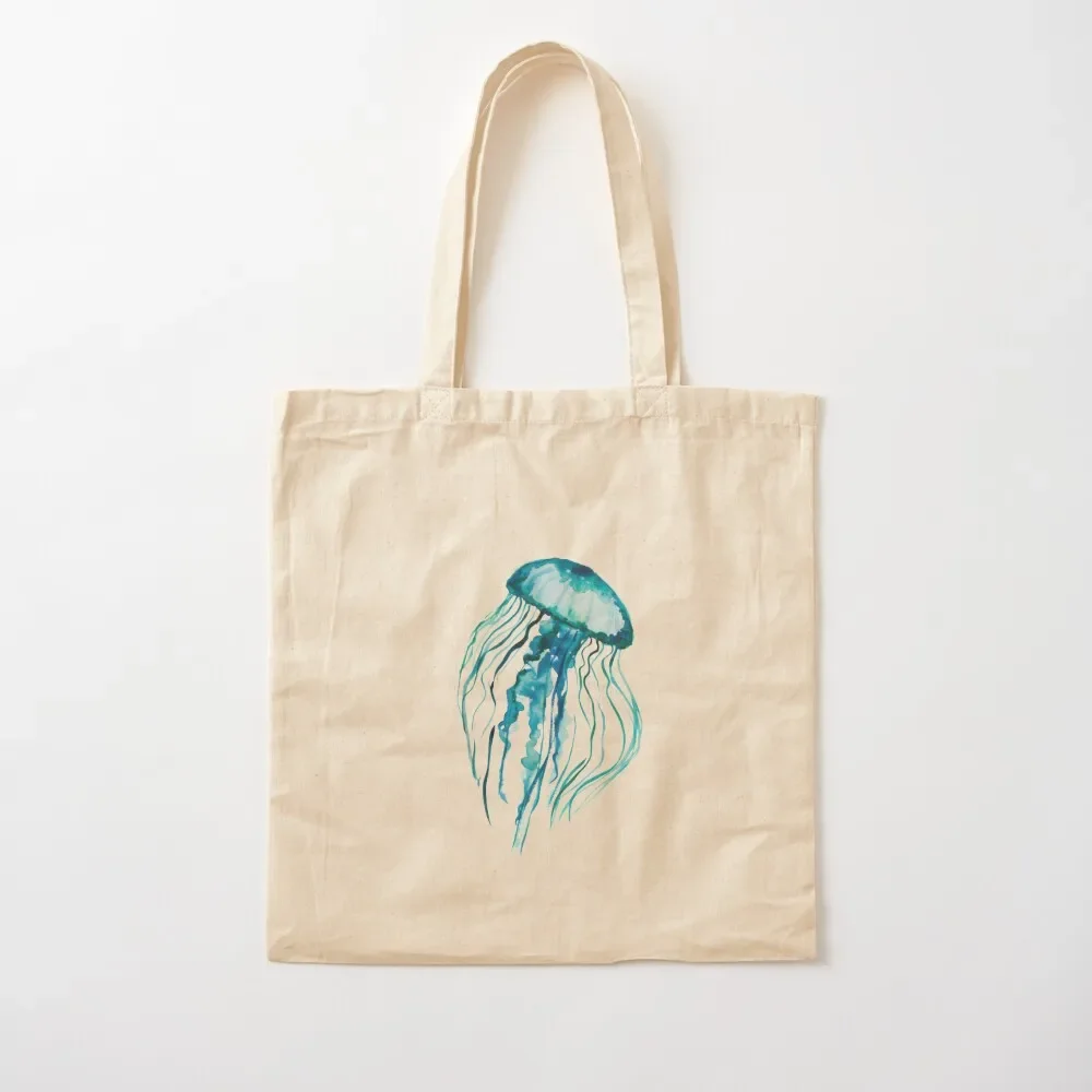 

Watercolor Jellyfish Tote Bag Woman shopper bag foldable reusable bag