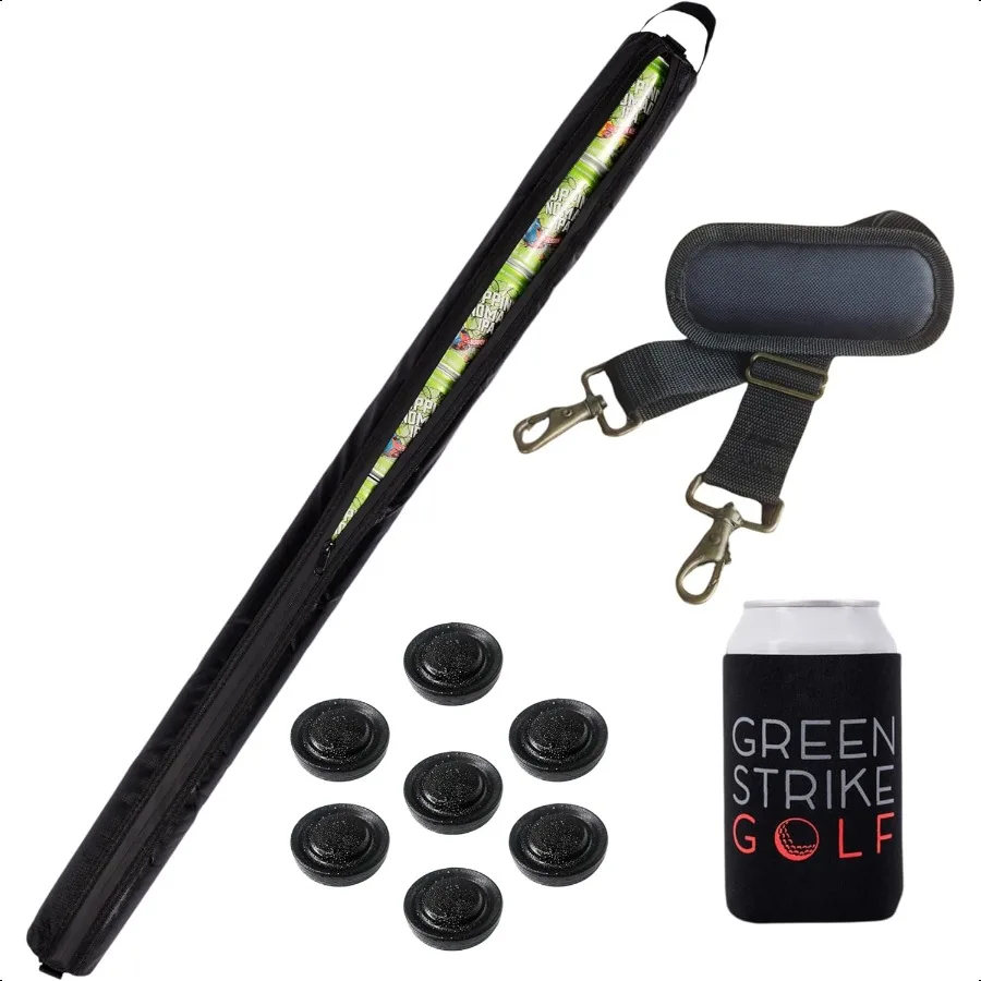 

More Capacity Golf Beer Sleeve with Enhanced Adjustable Strap Golf Bag Beer Cooler with 7 Ice Pucks LeakProof Zipper Triple Ins
