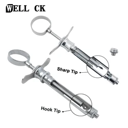 1 Pc Stainless Steel Dentistry Injection Syringe Sharp Tip Hook-headed Dentist Injector Surgical Instrument Tool 1.8Ml