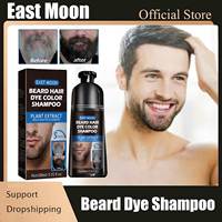 Beard Dye Shampoo for Men Removal White Grey Beard Efficient Repair Fast Hair Color Dye Permanent Beard Blackening Shampoo 100ml