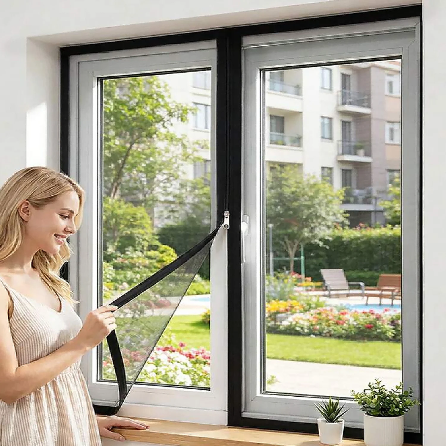 Mosquito Screen Window Zipper Design Transparent Mosquito Net Suitable for All Windows, Breathable and Unobstructed Mosquito Net