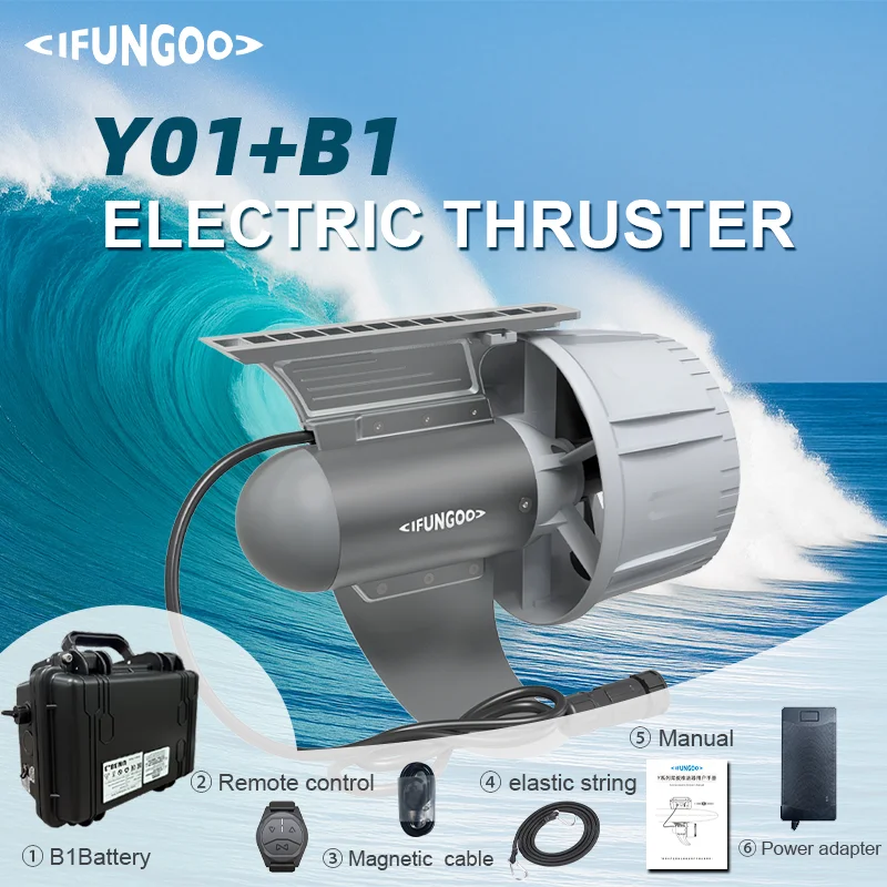 

TRIMIX Battery-Powered SUP Efin Y01+B1 - 600W Brushless Thruster 13.5kg Thrust, IP68 Waterproof(Slide-In Fin Box)