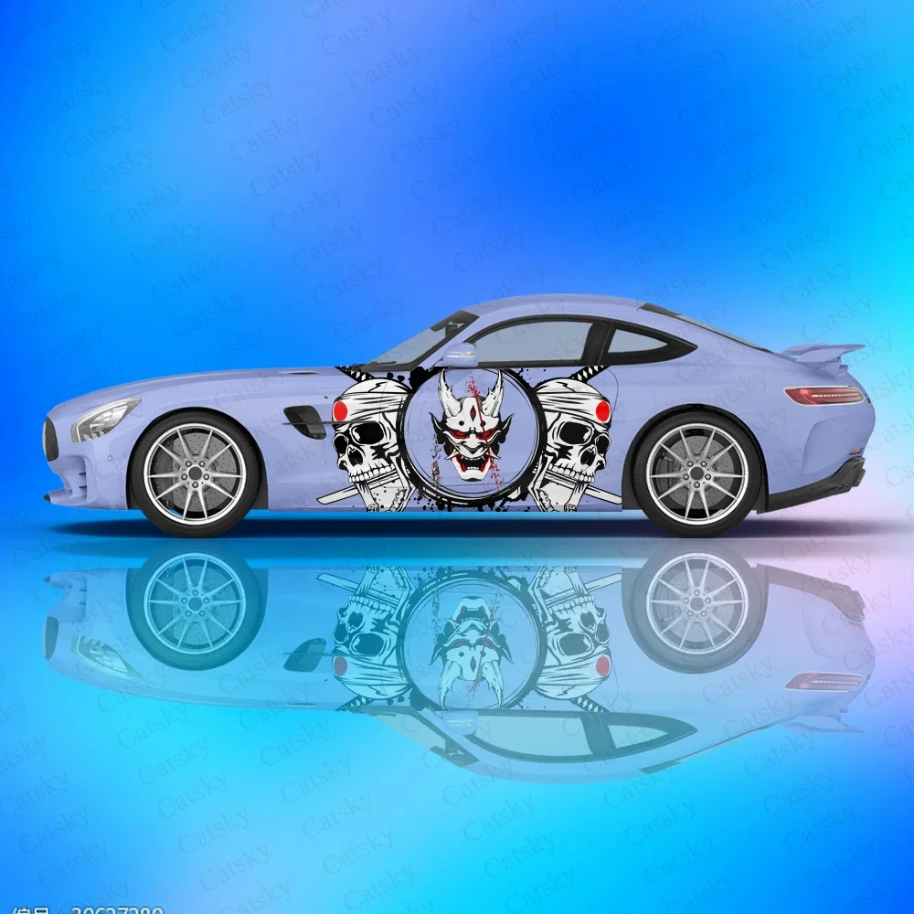 

Japanese samurai sticker car modification sticker auto parts vinyl wrapping painting side graphic samurai mask car decal