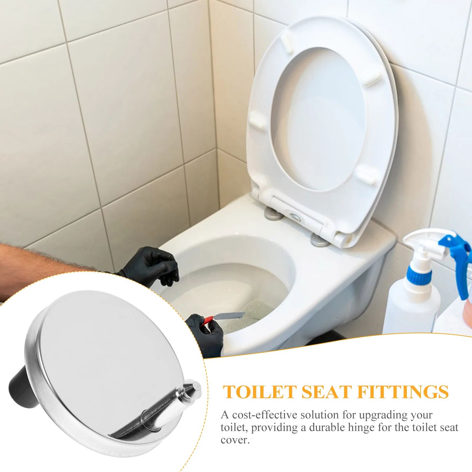 

2 Sets Seat Hinges 60mm Q Feet Tops Toilet Seat Screws Stainless Steel Screws Replacement Parts Bathroom Fixtures