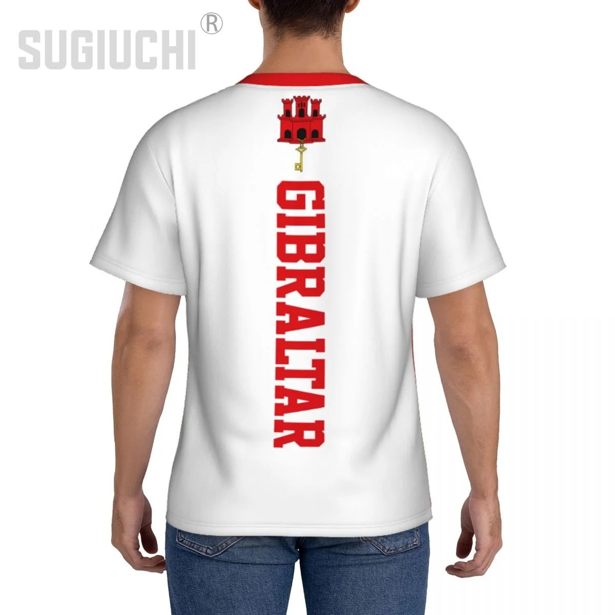 ضيق تي شيرت رياضي جبل طارق العلم ثلاثية الأبعاد للرجال النساء تيز جيرسي الملابس كرة القدم مشجعي كرة القدم هدية الوطنية تي شيرت #3