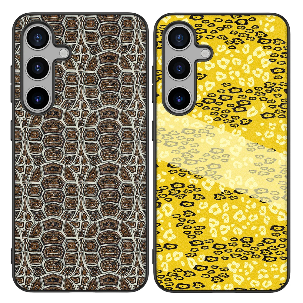 Back Cover Leather Case for Samsung Galaxy S20 S21 S22 S23 S24 Plus Ultra FE Fan Edition 5G with Snake Skin Pattern Image Print