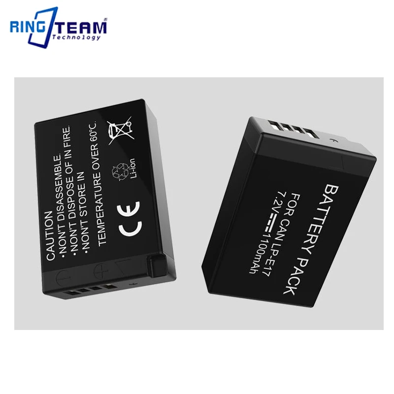 2pcs LPE17 LP-E17 Camera Battery for Canon Cameras EOS R8 R50 Rebel T6i 750D T6s 760D M3 M5 M6 T6s 8000D Kiss X8i 77D 200D