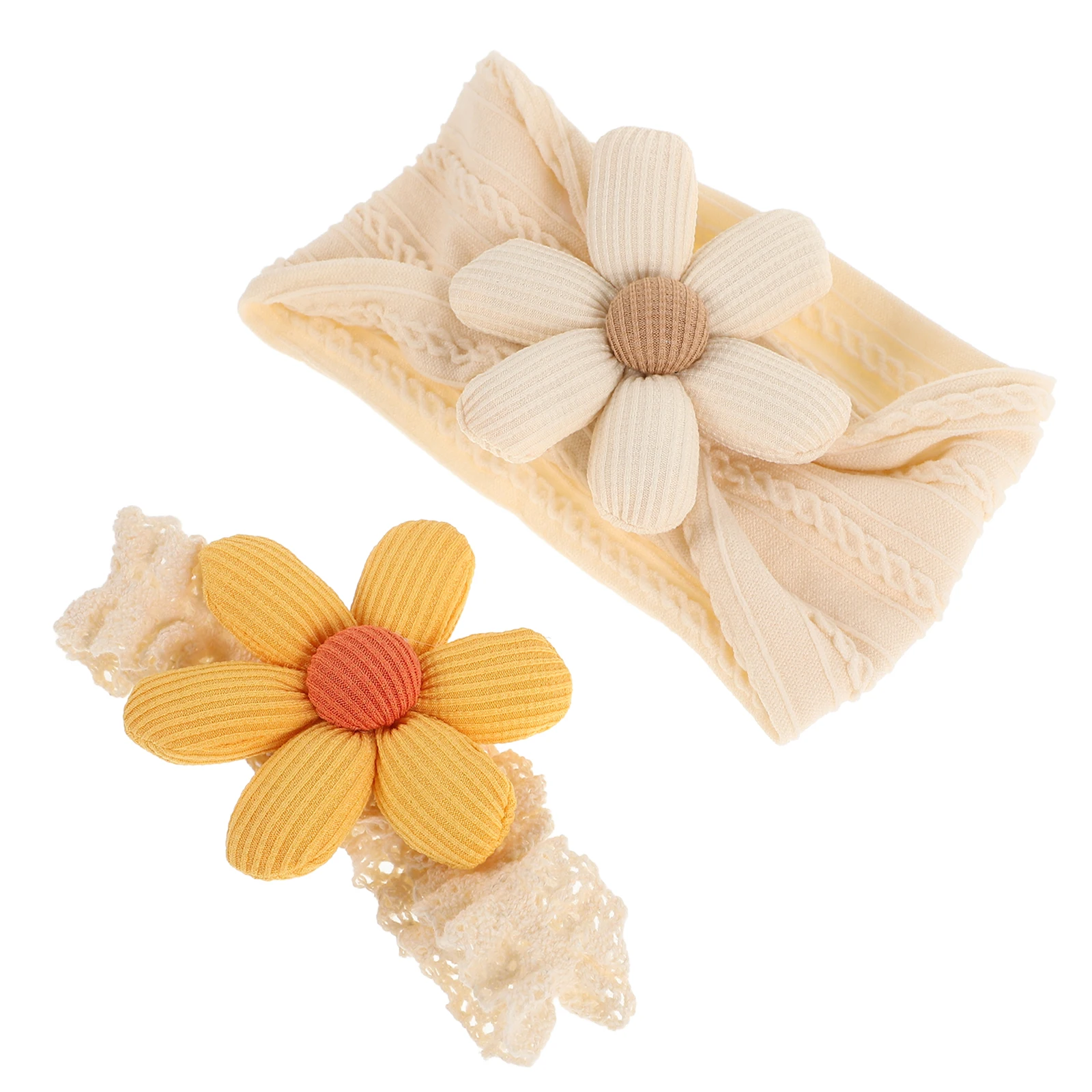 

2Pcs Flower Baby Girl Hair Headb s For Babies Accessories Soft Nylon Newborn Toddler Headb s Wedding Headdress