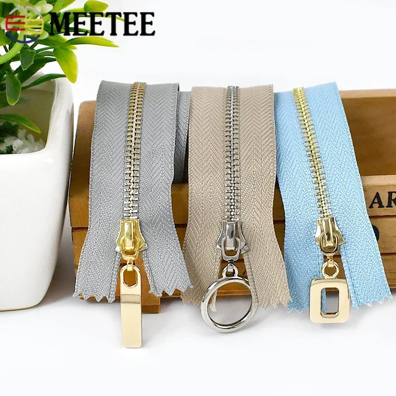 3Pcs 3# Metal Zippers Meetee 15/18/20/25/30cm Close-end Zips Auto Lock Zipper for Clothes Bag Purse Zip Closure Sewing Material