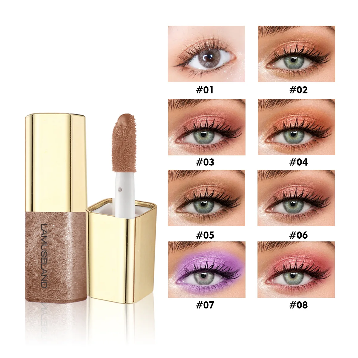 8 Colors Eyeshadow Stick Shining Makeup Glitter Pigment Waterproof Eye Shadow Stick Smoky Liquid Eye Shadow Cosmetics