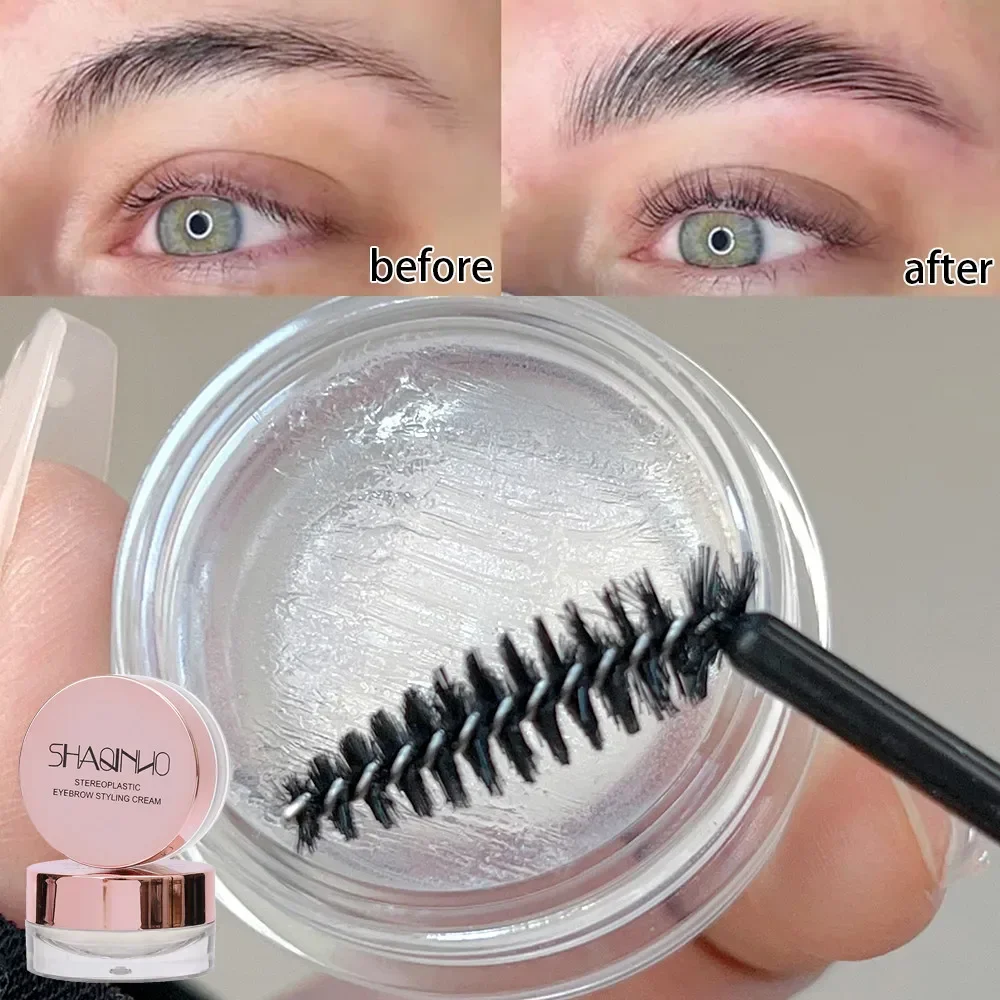 Transparentes Augenbrauen-Styling-Gel, Augenbrauen-Pomade-Fixiercreme, Augen-Make-up, Kosmetik, wasserdicht, schnell trocknend, langlebig