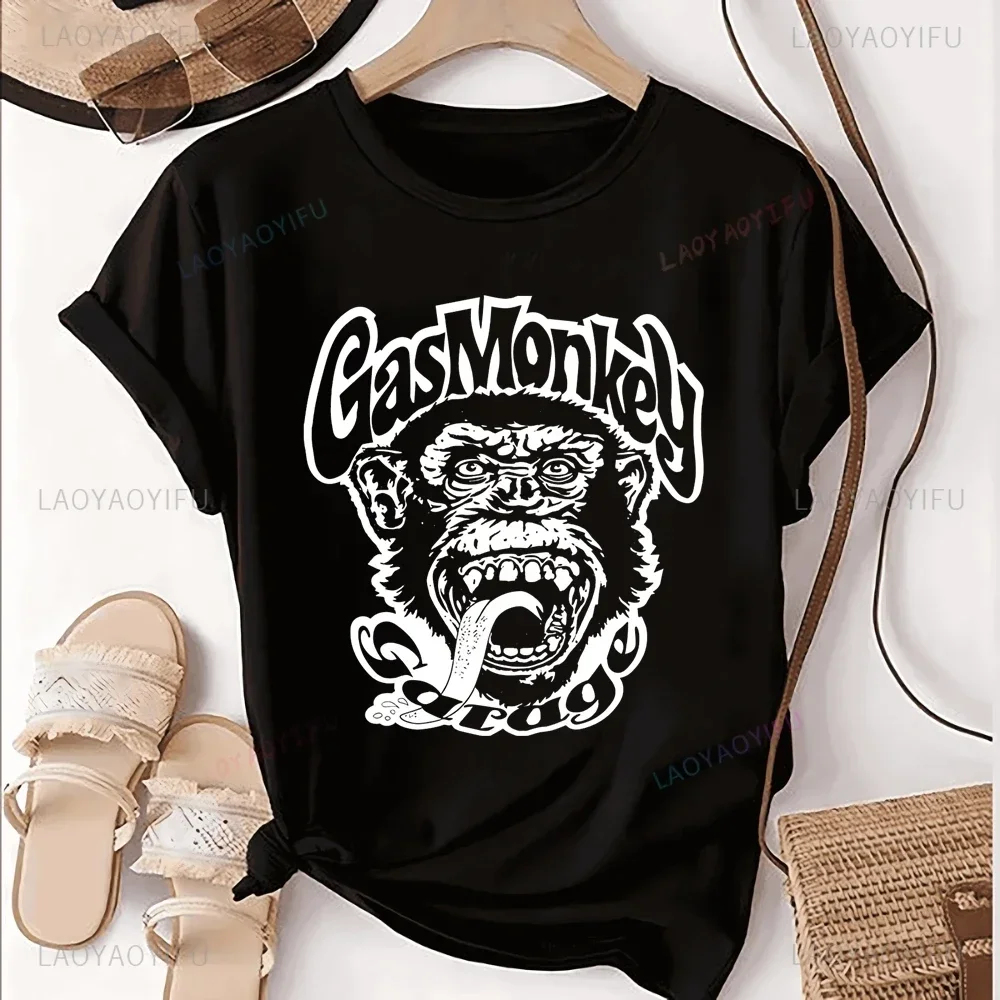 Camiseta vintage con estampado de Gas Monkey Garage, camiseta de manga corta unisex con estampado de Gas Monkey Garage, camiseta gráfica extragrande