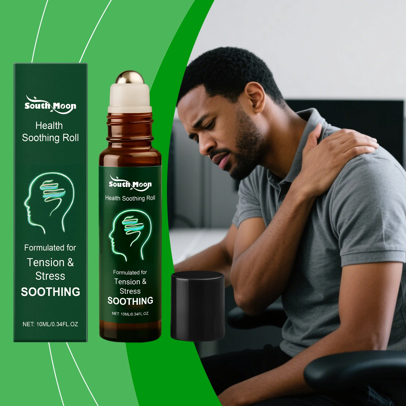 Herbal Relief Roll-On For Migraine Relief Reduce Muscle Tension Relieve Stress Pain Necessary Office Supplies Portable Oil New